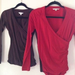 Cabi wrap top - BROWN SHIRT ONLY